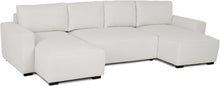 Load image into Gallery viewer, Budwing Jordan Canapé-lit 5 Places – Chaise Longue Panoramique, Confort Premium – Style Contemporain, Tissu 100% Polyester – 317x157x91 cm – Beige Clair