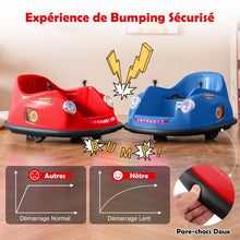 Load image into Gallery viewer, Auto-tamponneuse Electrique 12V pour Enfants Alimentée par Batterie Télécommande Lumières LED Musique pour les 2-5 Ans Rose/Rouge/Bleu -