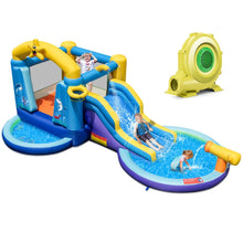 Load image into Gallery viewer, Château Gonflable Océan 6 en 1 avec Souffleur 680W Toboggan Aquatique &amp; 2 Piscines Maison de Rebond Gonflable Charge 90kg -