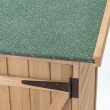Load image into Gallery viewer, Abri de Jardin en Bois Cabane de Jardin Extrieur Double Portes avec Loquet Toit Inclin en Asphalte Cabanon Jardin Extrieur 140 x 50 x 162 cm Naturel -