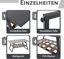 Load image into Gallery viewer, Salon de Jardin,Salon de Jardin 4 Personnes,avec canapé,Table Basse et Coussins,Housse en Tissu déhoussable et Lavable,Noir (Coussins d'assise Inclus)