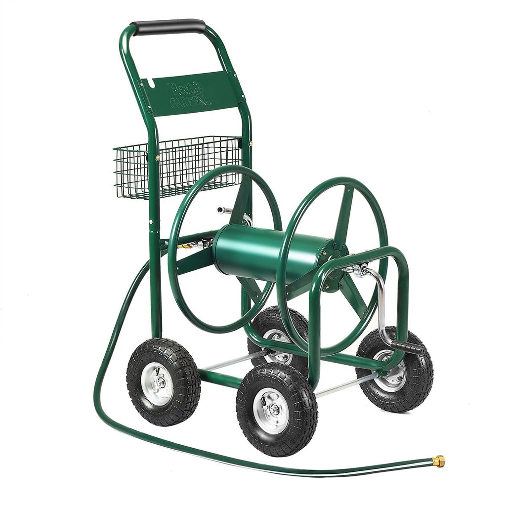 Dvidoir de Tuyau d橝rrosage avec 4 Roulettes Chariot pour 1.7m de Tuyau d橝rrosage Panier,95x62x113cm,Vert -