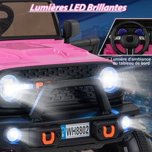 Load image into Gallery viewer, Voiture lectrique 24v pour Enfants 2 Places Tlcommande Musique Histoire Klaxon Usb Fonction de Dmarrage Lent Suspensions  Ressort Blanc/Noir/Rose/Violet -
