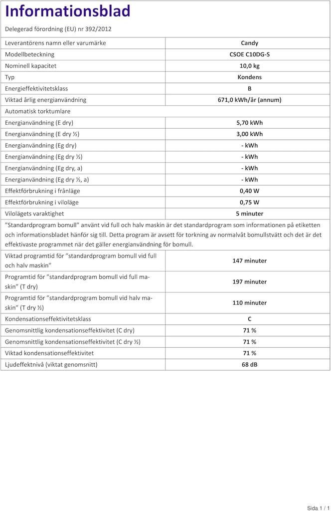 Sche linge Condensation CSOEC10DG-S -