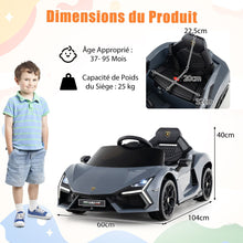 Load image into Gallery viewer, Voiture Electrique 12V pour Enfants Sous Licence Revuelto Télécommande Portes Hydrauliques pour 37-95 Mois Gris/Orange -