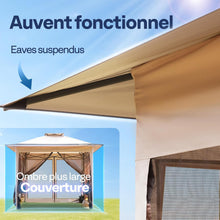 Load image into Gallery viewer, VIVOHOME Tente Écran Tonnelle Pliante Portable résistant à l'eau Barnum Pavillon de Jardin avec Moustiquaire 2 Portes à Fermeture Éclair et Sac Roulant (Beige &amp; Marron, 3x3 m)