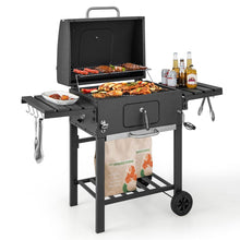 Load image into Gallery viewer, Barbecue  Charbon de Bois Portable avec 2 Tables d'Appoint Noir -