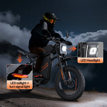 Load image into Gallery viewer, Electric Dirt Bike for Adults, 60V 35ah, 3000W 45 MPH &amp; 37 - 68 Miles Electric Motorcycle, 25'' Fat Tire Off - Road Mountain Bike UL2849