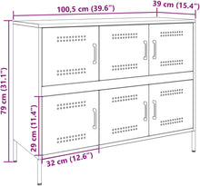 Load image into Gallery viewer, vidaXL Buffet, Armoire avec Pieds et Compartiments, Placard avec Porte, Meuble de Rangement Salon Intérieur, Noir 100,5x39x79 cm Acier