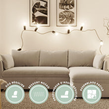 Load image into Gallery viewer, BUDWING Orlando Canapé Convertible d'angle Lit Chaise Longue Coffre Réversible Droite et Gauche Beige