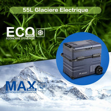 Load image into Gallery viewer, 115L Glaciere Electrique Double Zone,Glaciere a Compression WiFi APP,12 V/24 V et 100-240 V Frigo Camping,-20 à 20 pour Voiture,Camion,Bateau,Camping,Car,Caravanes,Voyageant,Maison