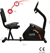 Load image into Gallery viewer, CARE FITNESS - Velo d'appartement - Cardio Master Connecté - Réglable &amp; Confortable - Pédales Sanglées - Résistance Magnétique - 21 Programmes