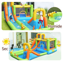 Load image into Gallery viewer, Château Gonflable 8 en 1 avec 2 Toboggans Parc Aquatique avec Maison de Saut Charge 135kg pour 3 Enfants de 3-10 Ans -