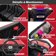 Load image into Gallery viewer, Voiture lectrique Enfant 12 V Tlcommande pour 3-8 Ans 2 Vitesses Ressort de Suspension Charge 59KG 118x74x71CM Noir/Rose/Rouge -