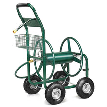 Load image into Gallery viewer, Dvidoir de Tuyau d橝rrosage avec 4 Roulettes Chariot pour 1.7m de Tuyau d橝rrosage Panier,95x62x113cm,Vert -