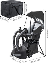 Load image into Gallery viewer, besrey Porte-bébé de randonnée, Sac à dos pour enfant, à usage en extérieur, Pliable - Noir