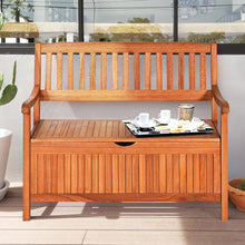 Load image into Gallery viewer, Banc de Jardin 2 Places 107 x 59 x 90 CM en Bois d'Acacia avec Compartiment de Rangement pour Jardin Terrasse Balcon -