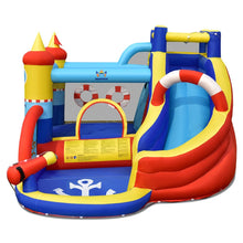 Load image into Gallery viewer, Ch芒teau Gonflable Style Bateau avec Toboggan Incurv Zone de Saut Mur d'Escalade Gonfleur non Inclus -