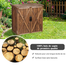 Load image into Gallery viewer, Armoire de Jardin Exterieur en Bois 77,5 x 56 x 72 cm Abri à Outils avec Double Portes Marron -