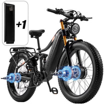 Load image into Gallery viewer, Dual Motors AWD 2000W Electric Bike for Adult 26'', UL2849 48V 60AH Removable Battery E - Mountain Bike 4'' Fat Tire up to 35MPH&amp;200miles Long Range Off Road Ebike Beach Dual Hydraulic&amp;Brakes E - Bicycle