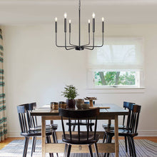 Load image into Gallery viewer, Marshana Classic / Traditional Chandelier 6 Light Fixture Modern Farmhouse Candle Style Chandelier Gracie Oaks Finish: Black