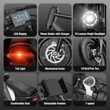Load image into Gallery viewer, Ridstar Electric Bike for Adults Q20, 1200W 30MPH, 48V 15.6ah Electric Bicycle, 7 Speed Full Suspension Mountain Bike UL2849