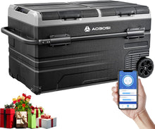 Load image into Gallery viewer, 115L Glaciere Electrique Double Zone,Glaciere a Compression WiFi APP,12 V/24 V et 100-240 V Frigo Camping,-20 à 20 pour Voiture,Camion,Bateau,Camping,Car,Caravanes,Voyageant,Maison