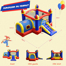 Load image into Gallery viewer, Château Gonflable pour Enfant avec Espace de Rebonds Petite Maison Toboggan Panier de Basket(sans Gonfleur) -