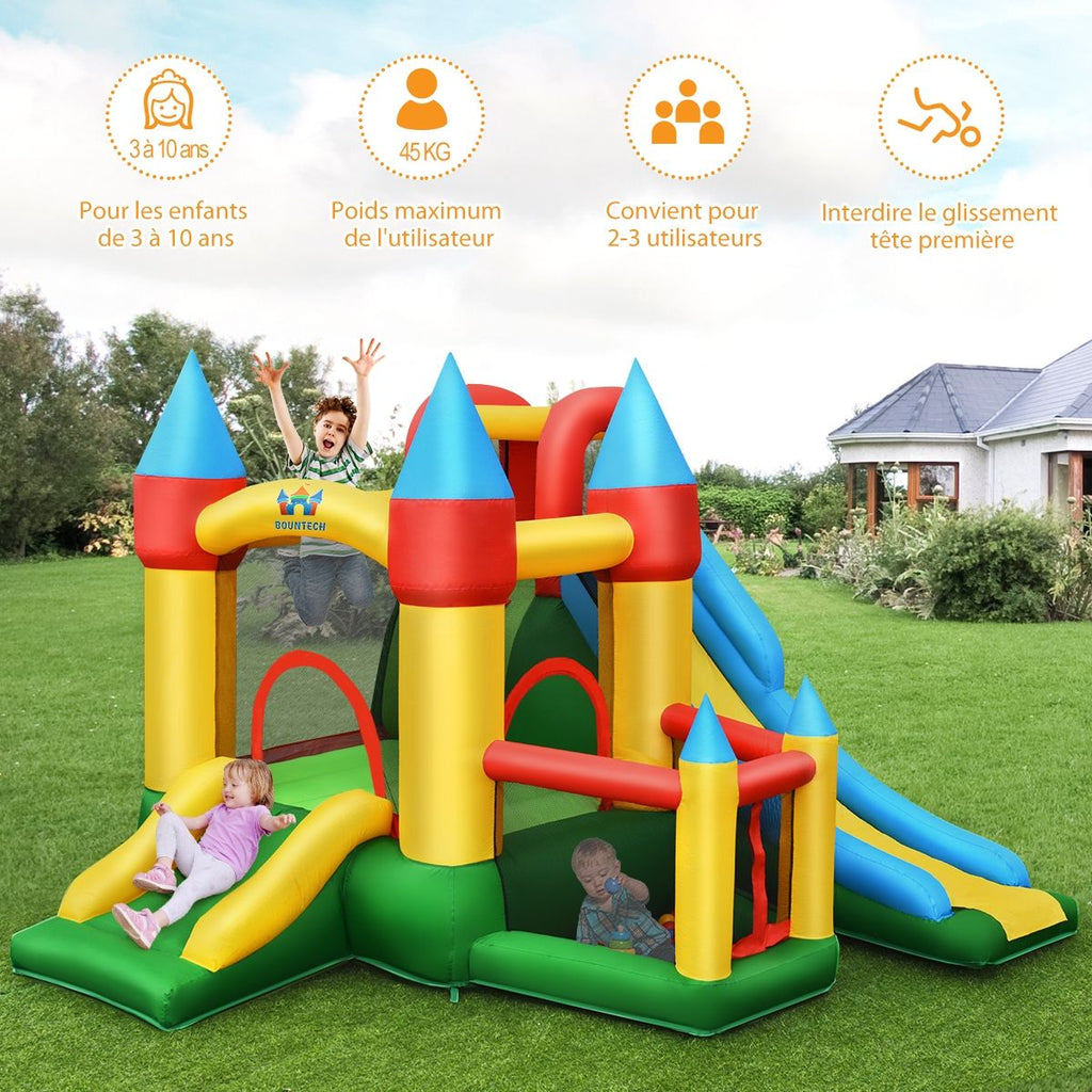 Ch芒teau Gonflable avec Souffleur pour Enfants de 3  10 Ans avec Plusieurs Types de Jeu Diffrents 330 x 300 x 210 cm -