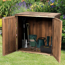 Load image into Gallery viewer, Armoire de Jardin Exterieur en Bois 77,5 x 56 x 72 cm Abri à Outils avec Double Portes Marron -