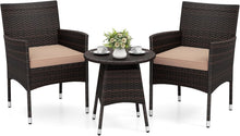 Load image into Gallery viewer, Tangkula 3 Piece Patio Furniture Set | Hand-Woven PE Wicker Conversation Set