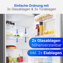 Load image into Gallery viewer, Bomann Réfrigérateur 133L inox VS2195-1-inox, Capacité nette : 133 litres, Éclairage intérieur à DEL, Contrôle de la température en continu, 3 clayettes en verre