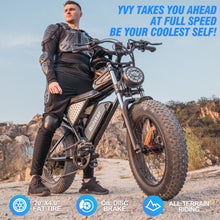 Load image into Gallery viewer, Ridstar Electric Bike for Adults Q20, 1200W 30MPH, 48V 15.6ah Electric Bicycle, 7 Speed Full Suspension Mountain Bike UL2849