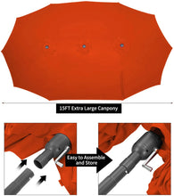 Load image into Gallery viewer, AECOJOY 15x9ft Double-Sided Patio Umbrella, Orange