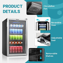 Load image into Gallery viewer, Frigorifero per bevande,mini frigo da 126 lattine con porta in vetro -