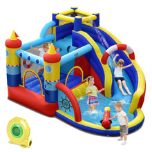 Load image into Gallery viewer, Ch芒teau Gonflable Style Bateau avec Toboggan Incurv Zone de Saut Mur d'Escalade avec Gonfleur 450 W -