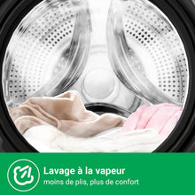Load image into Gallery viewer, CHiQ Lave-linge CFL80-14586IM3XA, Chargement frontal 8 kg,Space Pro,Moteur Inverter stable, 1400 tr/min, Programme intelligent à IA, Fonction vapeur, Lavage rapide 15 minutes, 15 cycles lavage, Gris