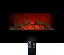 Load image into Gallery viewer, Classic Fire Cheminée Electrique Memphis - Cheminee Decorative 1800W - Cheminée Électrique avec Effet Flame, Chauffage, Télécommande et Minuterie - Fixation Murale - Noir