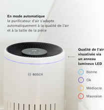 Load image into Gallery viewer, Bosch Air 4000 - Purificateur d'air - Pour les pièces jusqu'à 62,5 m² - Filtre efficacement plus de 99% des polluants - Un capteur intelligent, modes auto et silence (< 25 dB(A)) - CADR : 300 m³/h
