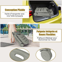 Load image into Gallery viewer, Chaise Longue Pliable Dossier Inclinable à 5 Positions avec Roues Intégrées pour Terrasse Jardin Piscine 150 kg Gris/Blanc/Bleu -