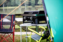 Load image into Gallery viewer, Attitude2go,Barbecue de Table  Faible fume,BBQ Portable, Couvercle,thermomtre,et Grille en Fonte,Alimentation : Cartouche de gaz CV 470 Plus,Gris