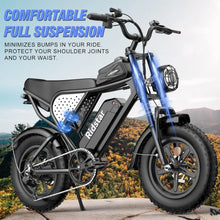Load image into Gallery viewer, Ridstar Electric Bike for Adults Q20, 1200W 30MPH, 48V 15.6ah Electric Bicycle, 7 Speed Full Suspension Mountain Bike UL2849
