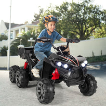Load image into Gallery viewer, 12V Quad Electrique Enfants avec Lumires LED et Musique Vhicule Electrique Enfants avec Dmarrage Lent Charge 30kg 129 x 69 x 72 cm Noir/Rouge -