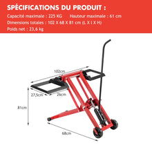 Load image into Gallery viewer, Cric de Levage pour Tondeuse à Gazon pour Tracteurs et Tondeuses à Gazon Autoportées à Rayon de Braquage Nul Capacité de 227 Kg -