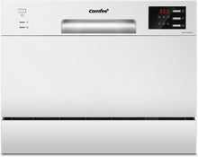 Load image into Gallery viewer, COMFEE' TD602E-W Lave-vaisselle compact pose libre, écran LED, 6,5 litres, blanc, niveau sonore : 47 dB
