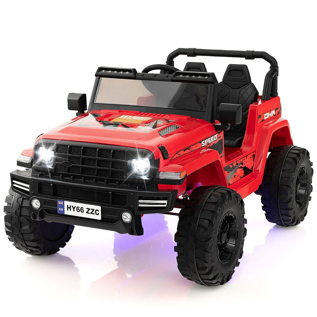 24V Voiture lectrique 2 Places Enfants avec Tlcommande 2,4G Musique LED Dmarrage Lent 2 Vitesses Charge 35kg pour 3-8 Ans+ Rouge/Rose/Vert -