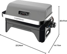 Load image into Gallery viewer, Attitude2go,Barbecue de Table  Faible fume,BBQ Portable, Couvercle,thermomtre,et Grille en Fonte,Alimentation : Cartouche de gaz CV 470 Plus,Gris
