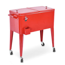 Load image into Gallery viewer, Chariot Isotherme Roulant de 76L Réfrigérant avec Roulettes Universelles Ouvre-bouteille Desserte Jardin pour Conserver Glace et Boissons -
