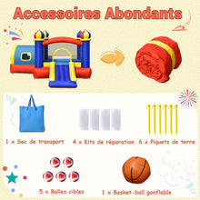 Load image into Gallery viewer, Ch芒teau Gonflable pour Enfant avec Espace de Rebonds Petite Maison Toboggan Panier de Basket(sans Gonfleur) -