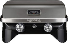 Load image into Gallery viewer, Attitude2go,Barbecue de Table  Faible fume,BBQ Portable, Couvercle,thermomtre,et Grille en Fonte,Alimentation : Cartouche de gaz CV 470 Plus,Gris